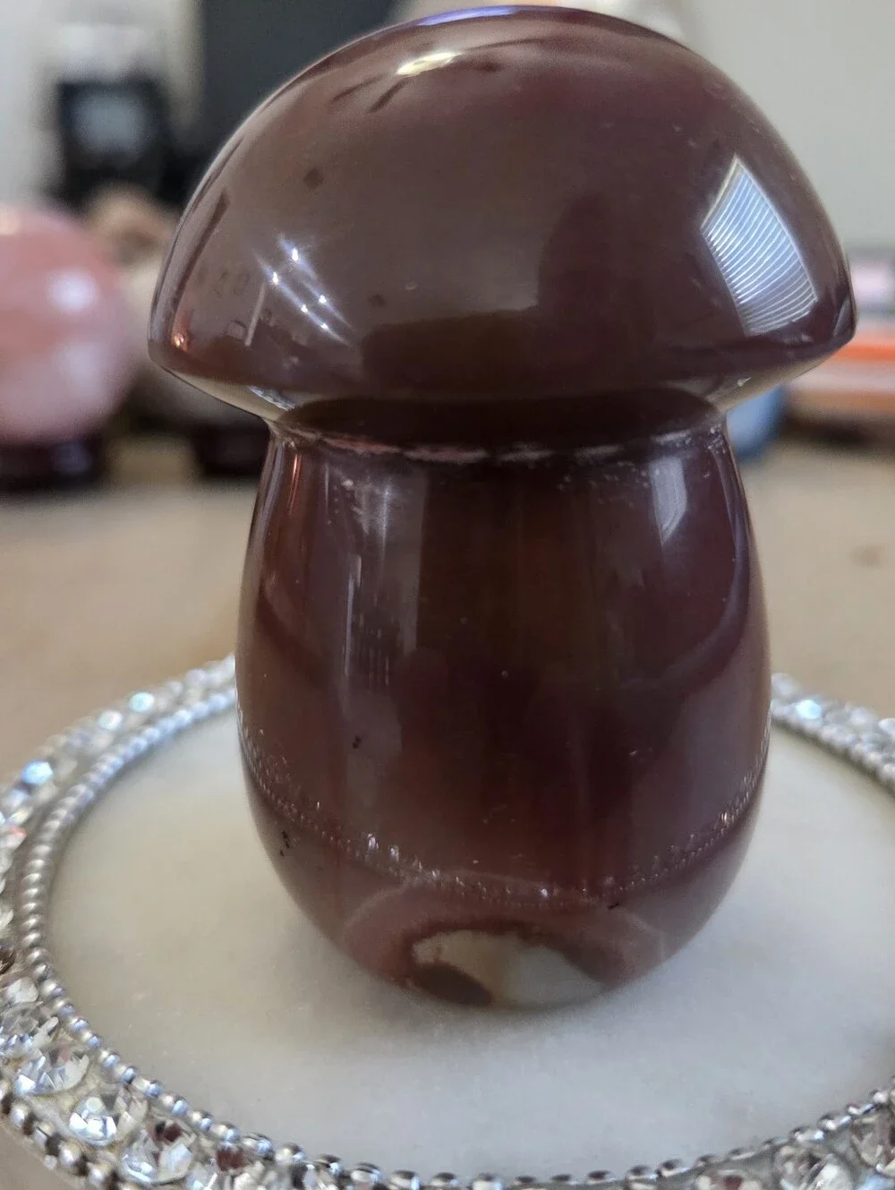 Natural Polychrome Ocean Jasper Crystal Carved Mushroom Tower #2